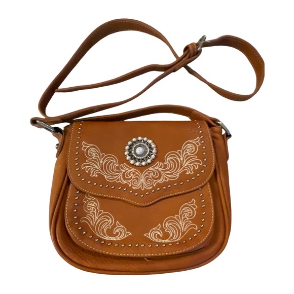 Montana West Handbags - Montana West Embellished Western Crossbody bag Women's Brown